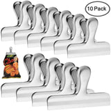 Results danzix 10 pack stainless steel chip bag clips 3 inch and 4 inch width durable paper seal grip for coffee food bread bags kitchen home usage 6 small and 4 large sliver