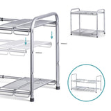 Discover the bextsware under sink shelf organizer 2 tier storage rack with flexible expandable 15 to 27 inches for kitchen bathroom cabinet