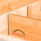 Discover the horizons adjustable stackable 100 eco friendly bamboo drawers set of 6 kitchen drawer desk dresser bathroom divide organize