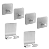 Buy now adhesive hooks stainless steel wall hooks hanger 4 key hooks and 2 plug holder hook double hooks for hanging kitchen bathroom office