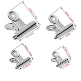 Shop here gydandir 24 pcs heavy duty stainless steel binder clips hinge clips for documents files pictures chip bags home office school kitchen supplies assorted 4 size silver