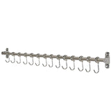 Featured webi kitchen sliding hooks solid stainless steel hanging rack rail with 14 utensil removable s hooks for towel pot pan spoon loofah bathrobe wall mounted