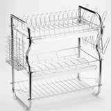 Cheap glotoch dish drying rack 3 tier dish rack with utensil holder cup holder and dish drainer for kitchen counter top plated chrome dish dryer silver 17 2 x 9 5 x 15 inch