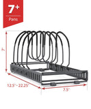 The best 7 pans expandable pan and pot organizer rack separable or expandable frames 7 adjustable compartments kitchen cast iron skillets bakeware plate lid holder pantry