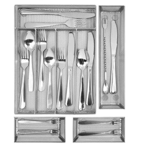 Best kitchen silverware drawer organizer 5 3 separate compartment with anti slip mats mesh kitchen cutlery trays silverware storage kitchen utensil flatware tray
