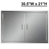 Discover co z outdoor kitchen doors 304 brushed stainless steel double bbq access doors for outdoor kitchen commercial bbq island grilling station outside cabinet barbeque grill built in 30 5w x 21h