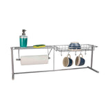 Buy home basics over the sink stainless steel kitchen station dish rack paper towel dispenser organizer