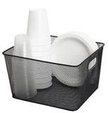 Home ybm home household wire mesh open bin shelf storage basket organizer black for kitchen pantry cabinet fruits vegetables pantry items toys 1041s 12 12 10 x 9 x 6