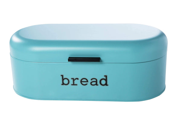 Home large bread box for kitchen counter bread bin storage container with lid metal vintage retro design for loaves sliced bread pastries teal 17 x 9 x 6 inches