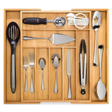 Order now bamboo expandable drawer organizer premium cutlery and utensil tray 100 pure bamboo adjustable kitchen drawer divider 7 compartments expandable