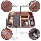 Kitchen makuzo nightstand organizer and valet tray for men and women charging station with 8 compartments and privacy lid for office kitchen dresser and bedroom