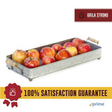 Top rated grila rustic metal serving tray wooden handles cute ball feet table decor serving coffee coco home dining centerpieces office desk organizer country farmhouse kitchen decorative functional well made